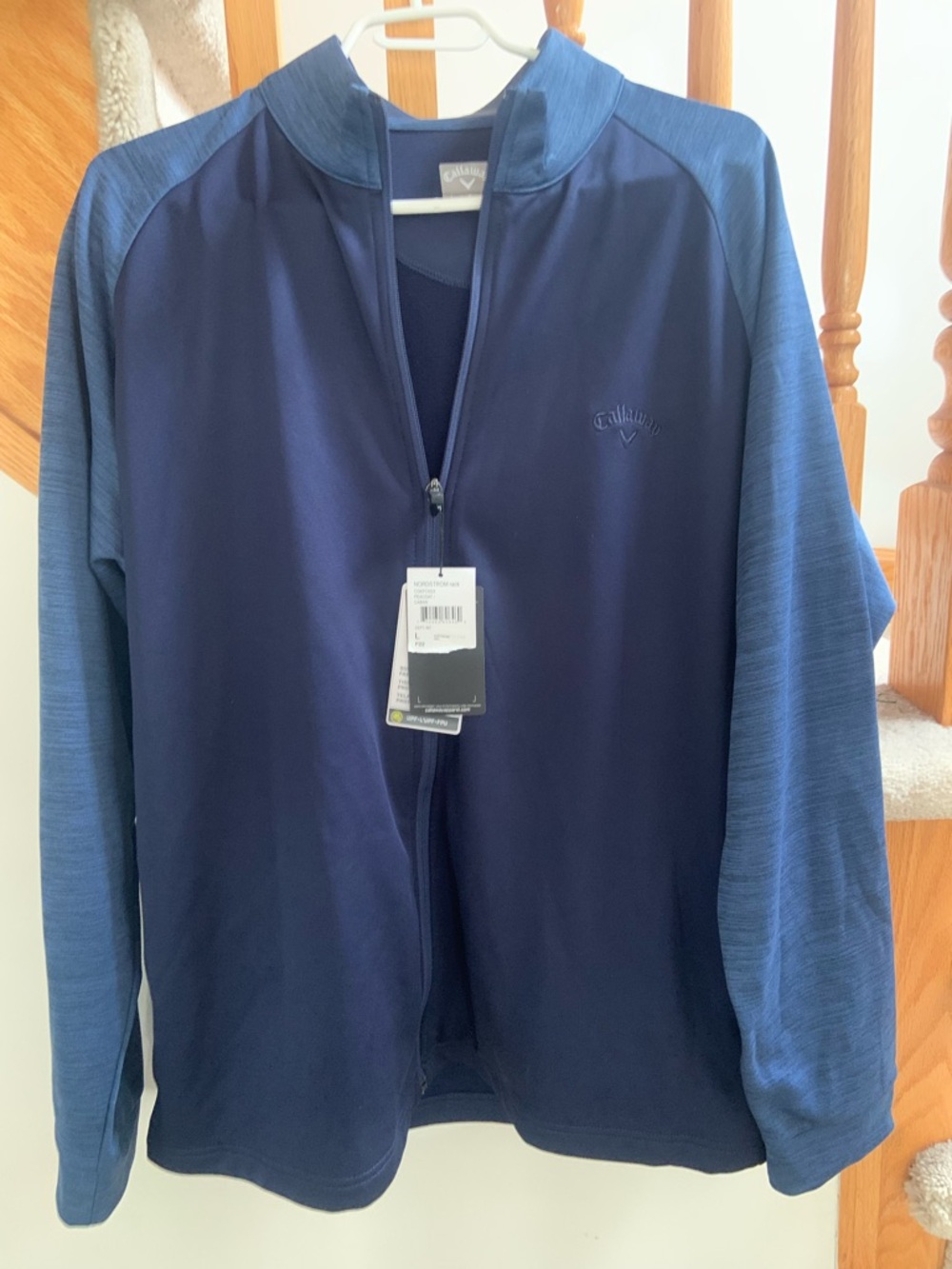 Callaway Men's Navy and Blue Lightweight Zip Shirt Jacket